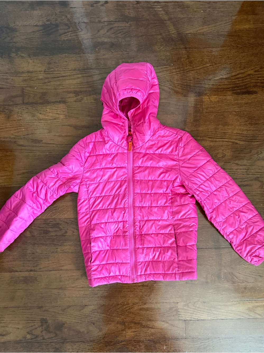 Primary Hot Pink Hooded Puffer Jacket